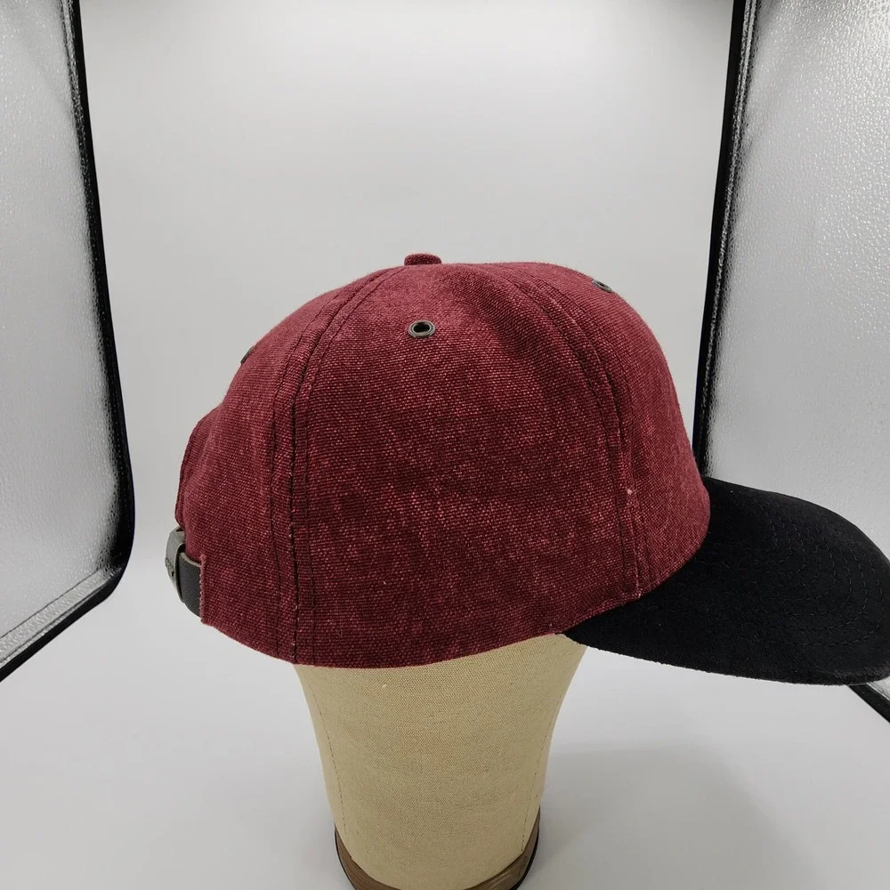 Vintage Ram Golf PGA Tour Hat Adjustable Strap Red Black Velvet Bill Made in USA